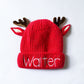 Toddler Boy / Girl Reindeer Monogrammed Beanie, Christmas Beanie, Baby hat, Winter Fashion, Customized Baby Gift - Savannah Creations