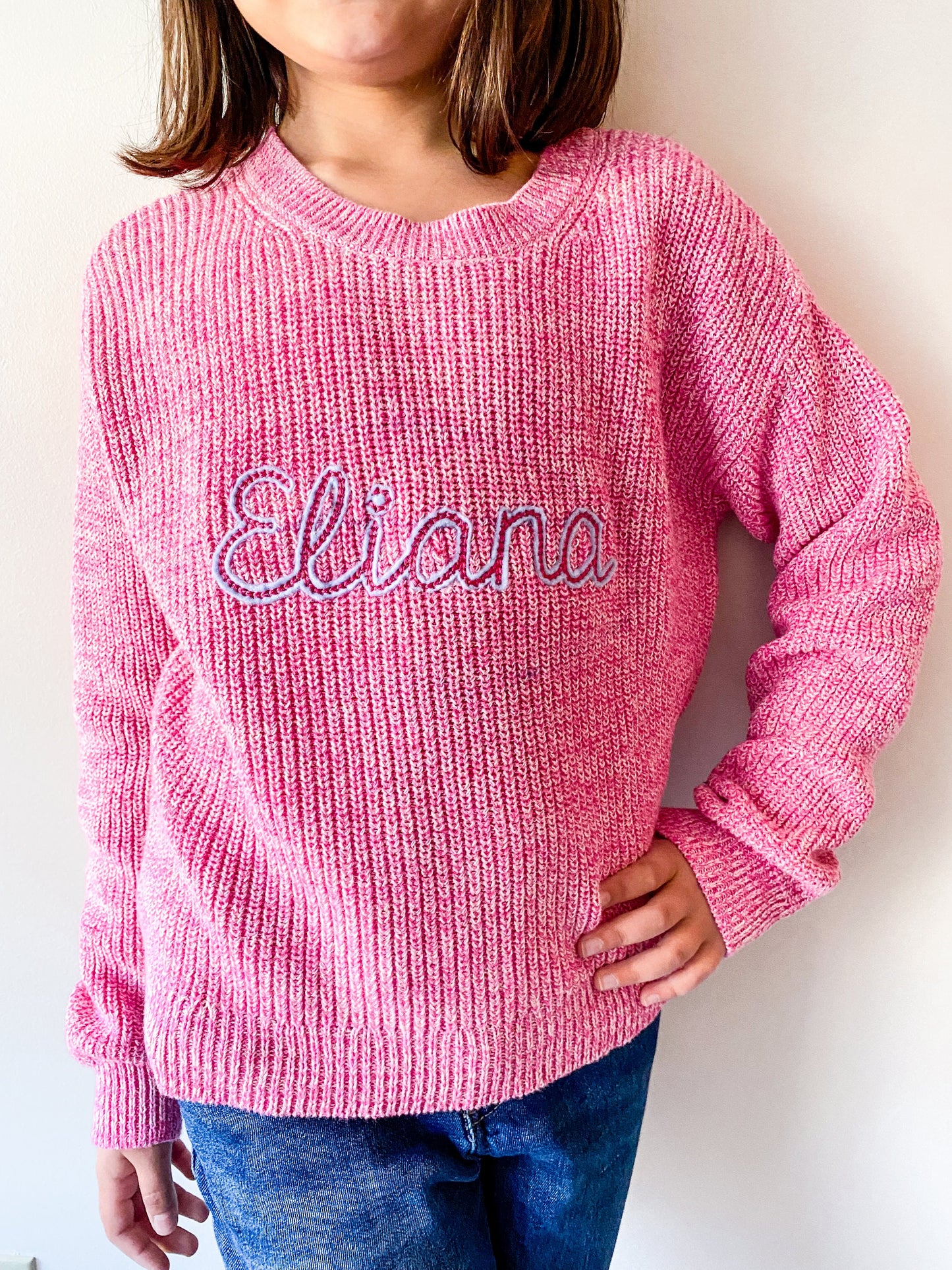 Girls Felted Letter Sweater