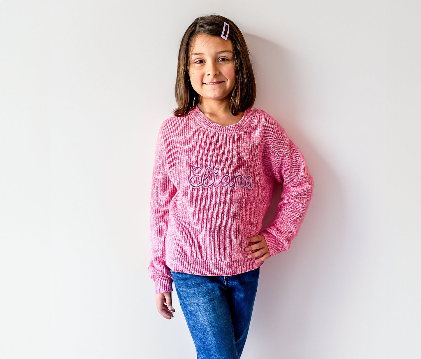 Girls Felted Letter Sweater