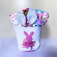 Teen/Tween Girl Monogrammed Customized Easter Basket, Girly Easter Gift, Easter Activity And Accessories with Tie-Dye Bunny Shirt