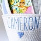 Baby Monogrammed Customized Easter Basket with Book and Bunny