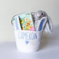 Baby Monogrammed Customized Easter Basket with Book and Bunny